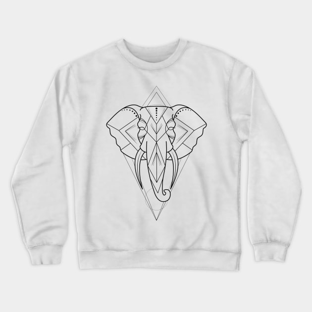 Geometric Elephant Crewneck Sweatshirt by Lionti_design